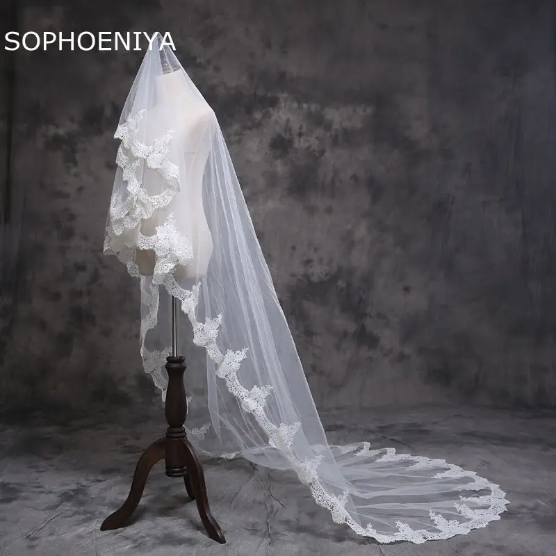 

New arrival Ivory 3 Meter wedding veil 2021 Cheap wedding accessories veu de noiva bridal veil voile de mariee In stock sluier