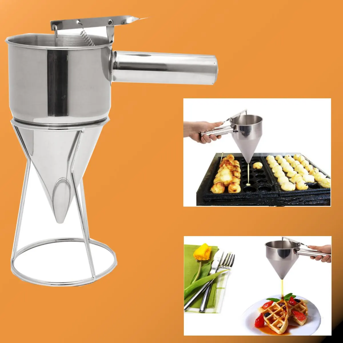 Пластик/Нержавеющая сталь Тесто Диспенсер конические Воронки лабораторные с