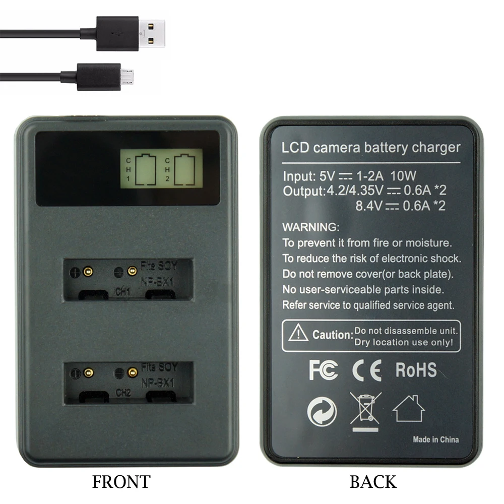 Зарядное устройство с двумя USB портами и ЖК дисплеем 4 шт.|Цифровые аккумуляторы| |