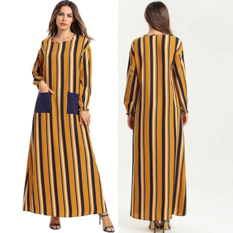 Кафтан абайя Дубай Турция хиджаб мусульманское платье Caftan Marocain Рамадан Абая для