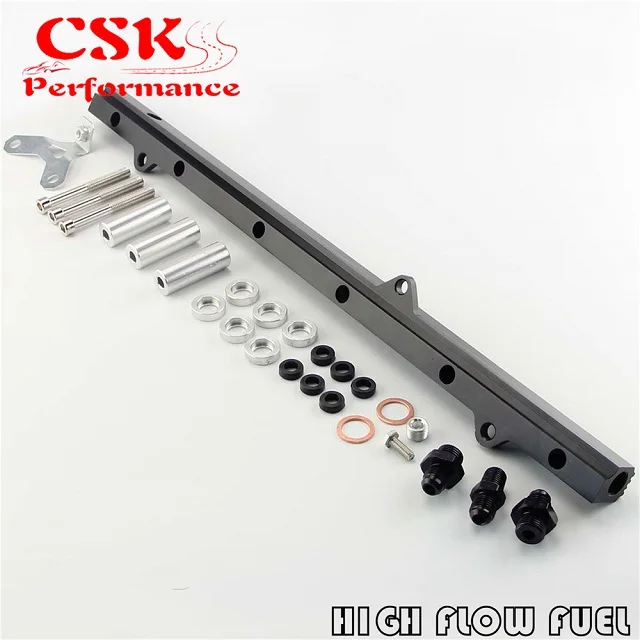 Black Гоночный комплект топливной рейки подходит для 92-02 Тойота Супра Аристо JZA80 2JZ турбо обновление черный/синий/фиолетовый - Цвет: Black