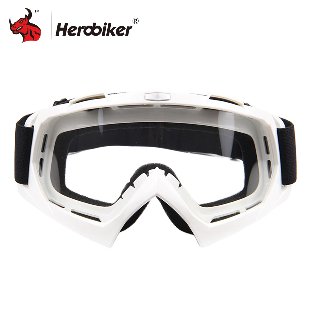 

HEROBIKER Motorcycle Off-Road Racing Goggles Winter Skate Sled Eyewear Motocross DH MTB Glasses Single Lens Clears