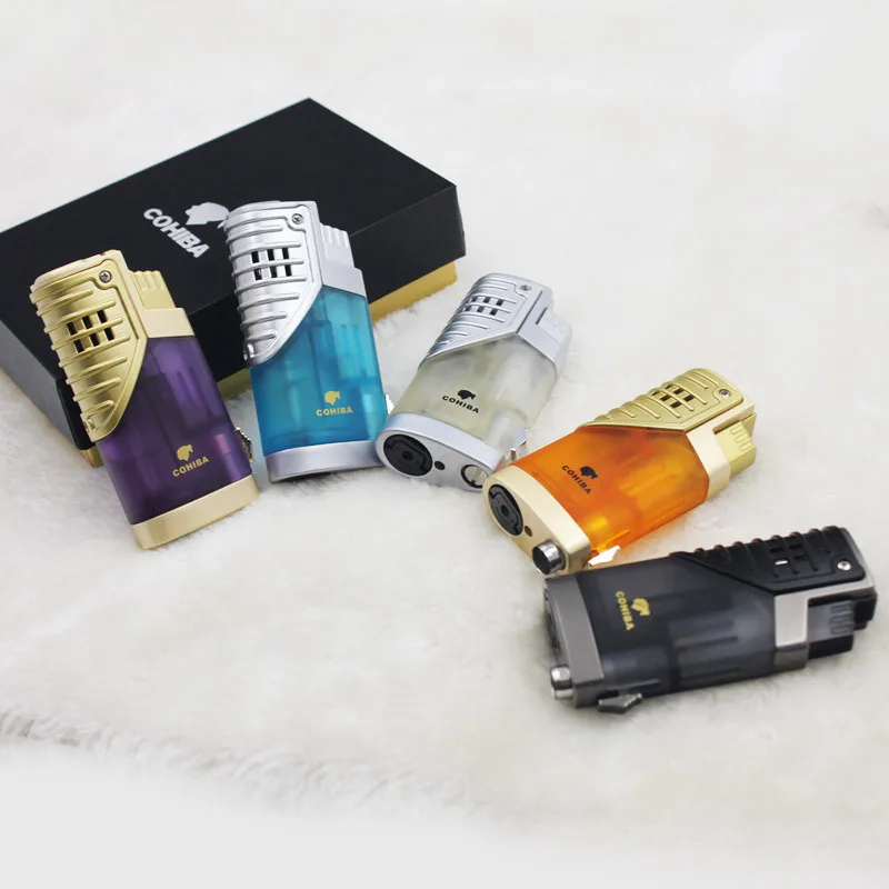 Европейский покупатель Cohiba Мода 3 Факел Jet зажигалка для сигары удар бутановые