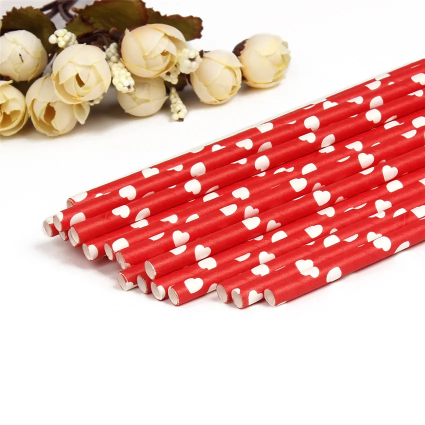 

25 шт./лот, бумажные соломинки в форме сердца для детей, украшение на день рождения, свадьбу, соломинки для вечеринки, товары для мероприятий, ...