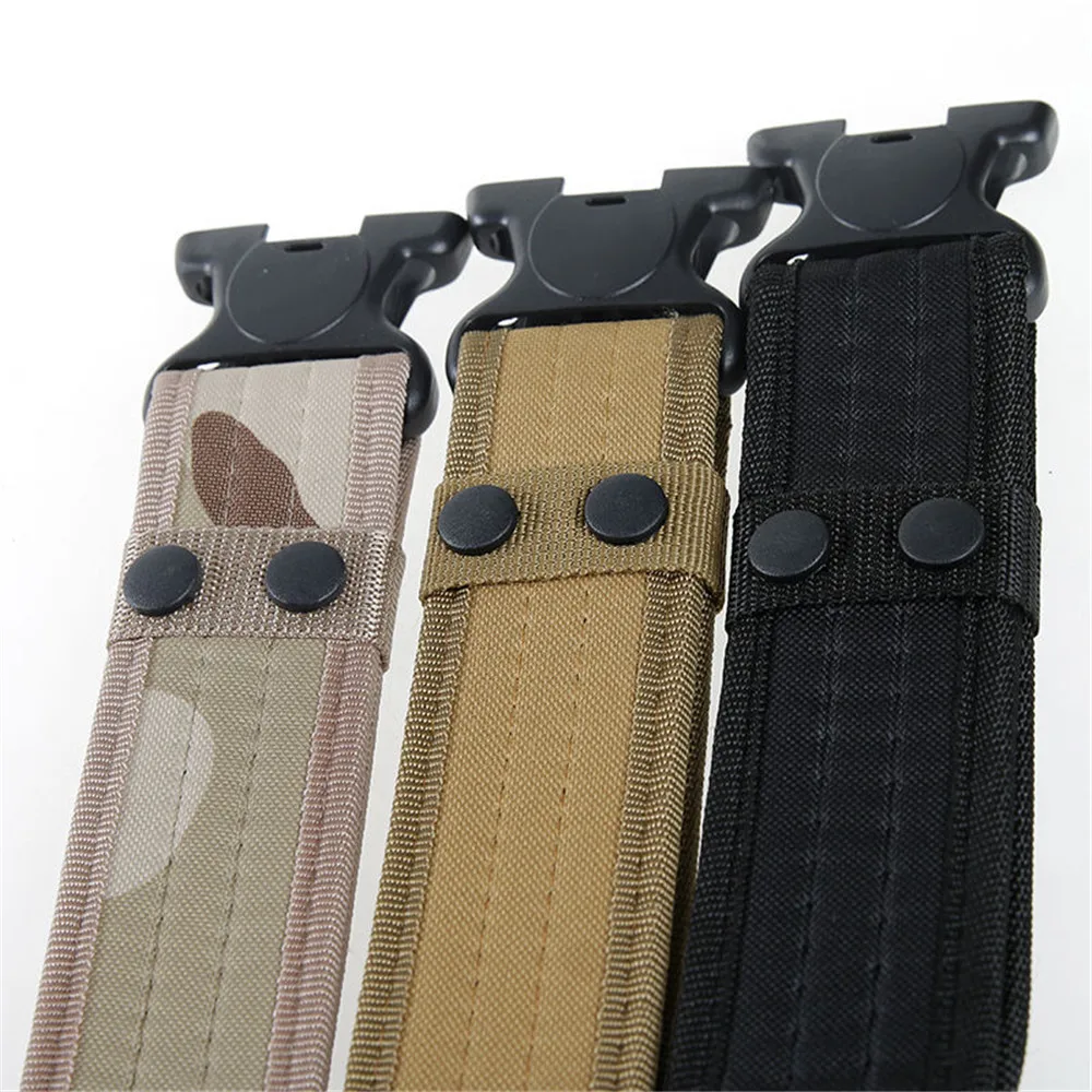 

outdoor army fan camping Combat Canvas Tactical Sport Belt with Plastic Buckle Army Military Adjustable Outdoor Loop Waistband