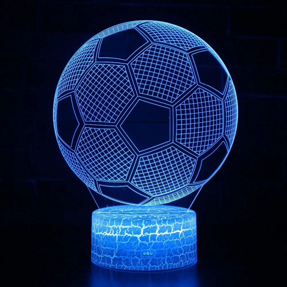 Футбол Баскетбол регби LED 3D Иллюзия визуальный ночник Творческий Спальня украшения Light Новинка лампы подарок сувенир