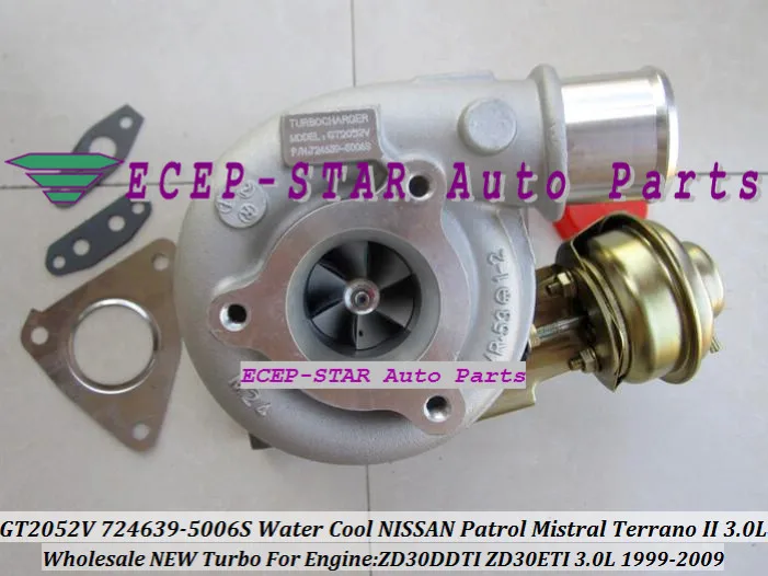Турбо с водяным охлаждением GT2052V 724639-5006S 705954-0013 724639 для NISSAN патруль Mistral TERRANO