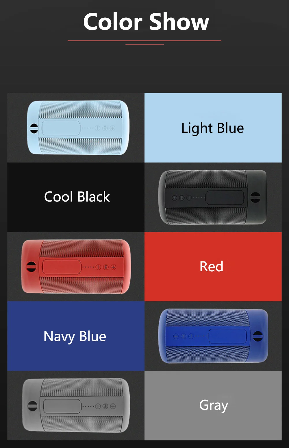Портативный Bluetooth динамик беспроводной стерео динамик s бас громкий динамик сабвуфер Колонка Поддержка TF карта AUX MP3 Play для телефона ПК
