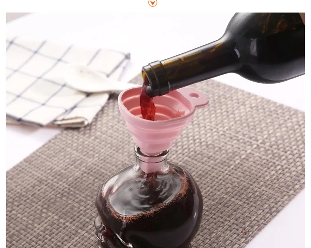 Складная силиконовая мини-воронка портативная складная телескопическая