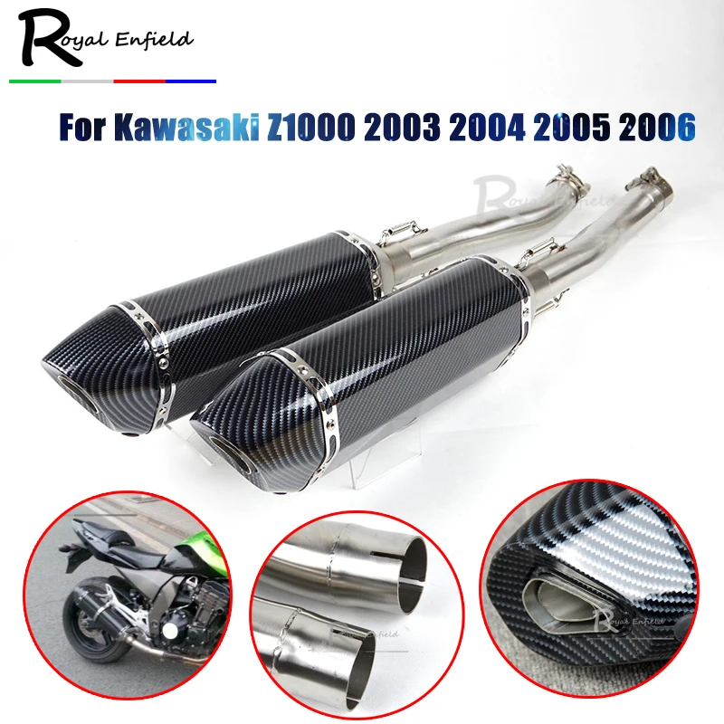 Выхлопная труба для мотоцикла Z 1000 Kawasaki Z1000 2003 2004 2005 2006 с двух сторон глушитель без