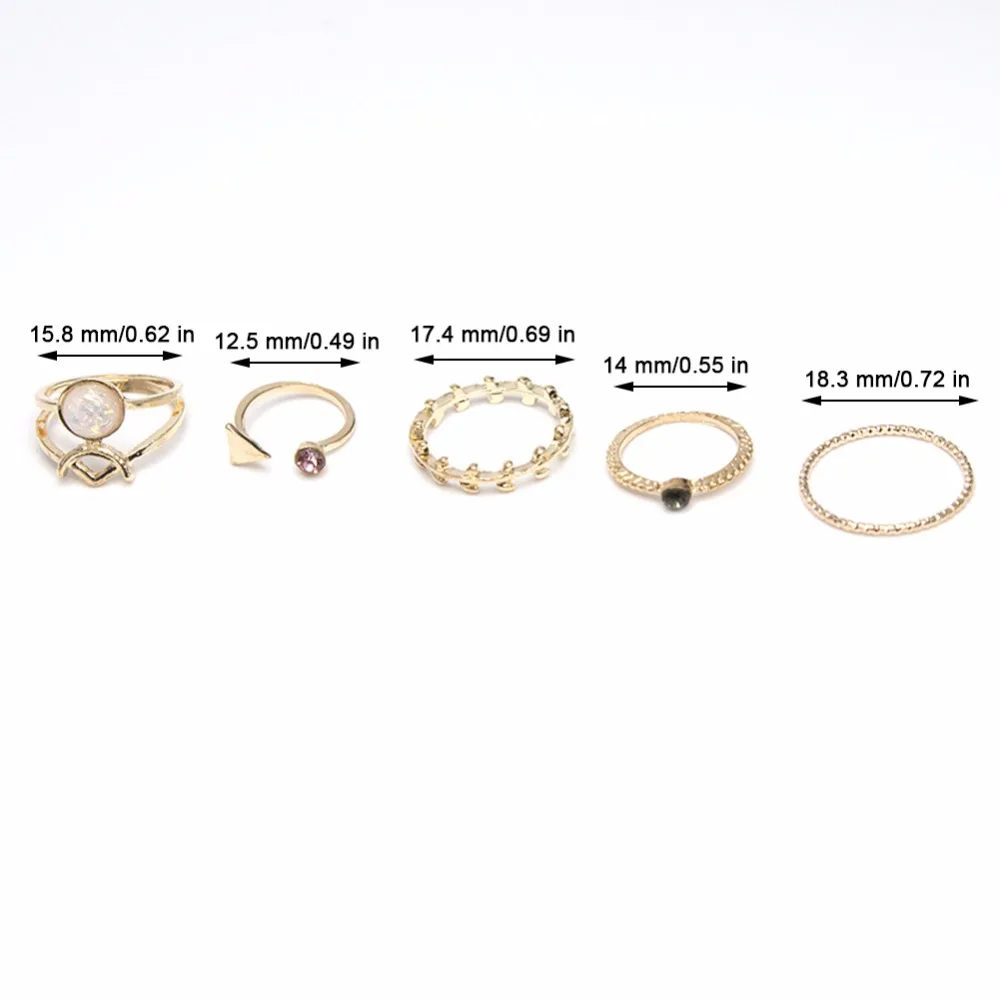 5 шт./компл. модный винтажный набор цыганских колец в богемном стиле