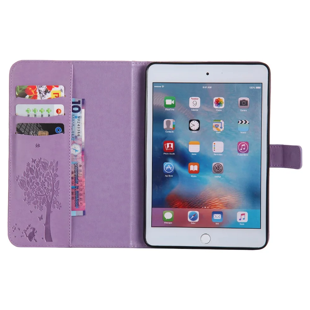 Милый Кот и чехол с елкой для ipad Mini 4 Cuero Fundas 8 дюймов Роскошный ультра тонкий