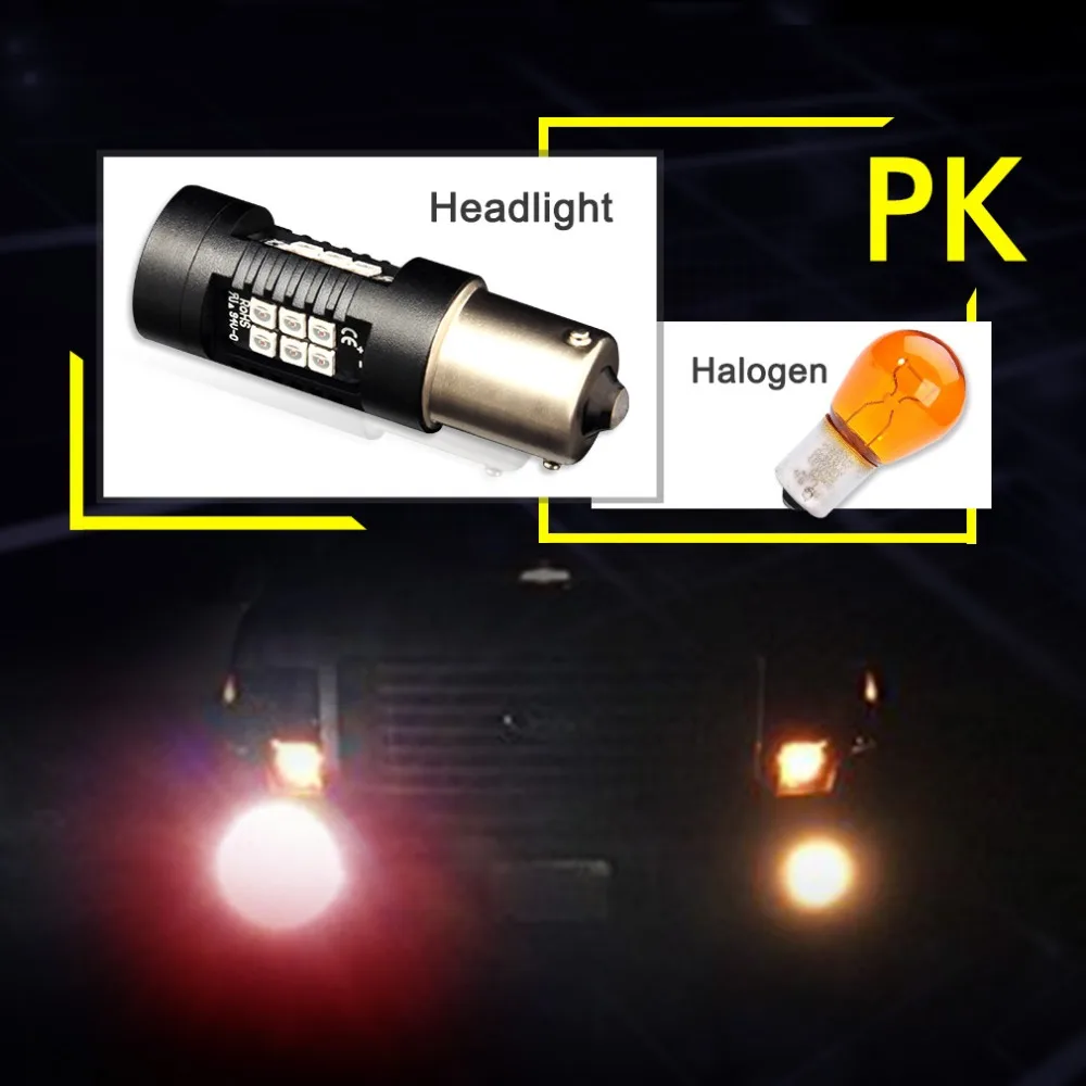 Светодиодный фонарь поворота автомобиля BAU15S 2 шт. светильник 21SMD 1156 белый красный