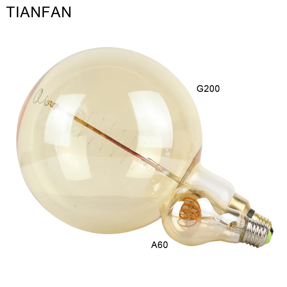 TIANFAN G200 винтажная большая лампа Эдисона E27 220 В 60 Вт Глобус Ретро Античная лампа накаливания винтажная лампа накаливания дизайн Декор Светильник