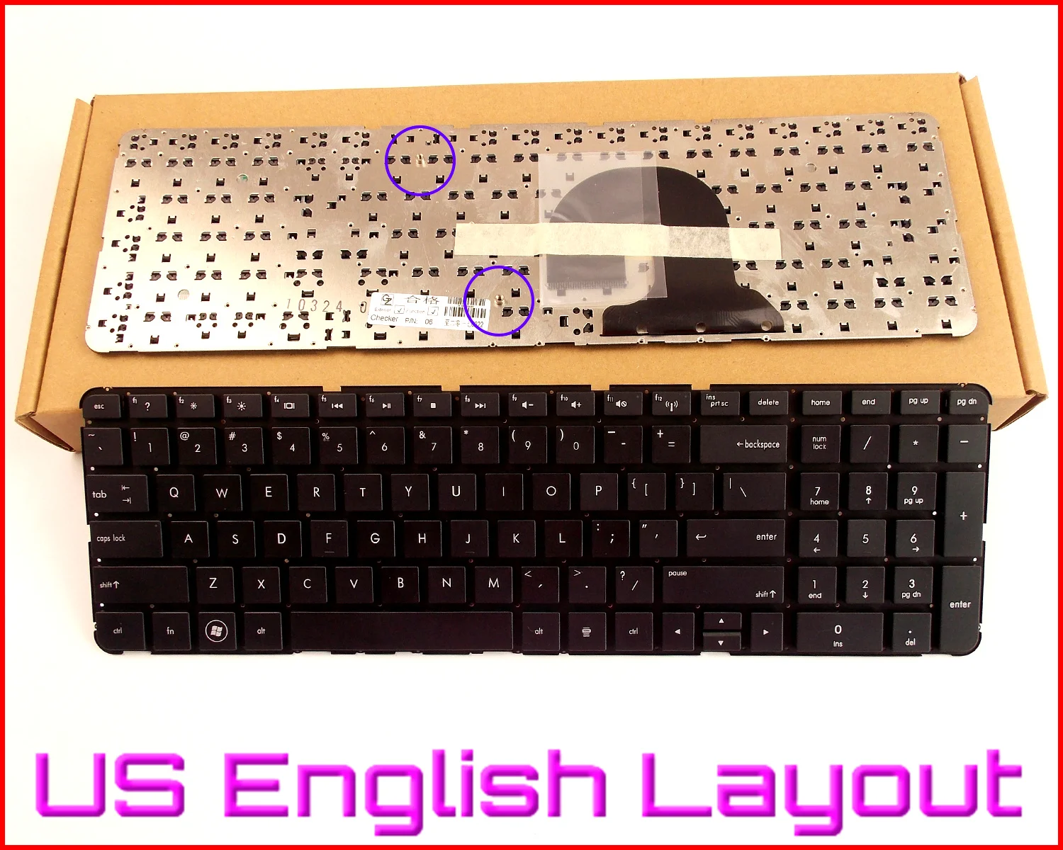 

New Keyboard US English Version for HP Pavilion DV7-4177NR DV7-4008CA DV7-4165 DV7-5001XX 9Z.N4DUQ.001 Laptop No Frame