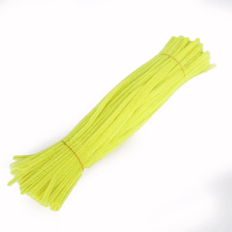 Light Yellow 100 шт 30 см синель стебли твист проволочные Стебли трубы Очистители детские развивающие игрушки ручной работы синель DIY ремесла поставки - Цвет: Light Yellow