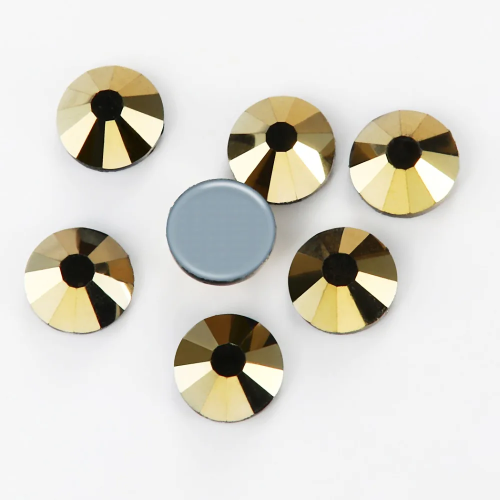 Новый SMC Cut Mine Gold Iron on Rhinestone ss16 ss20 ss30 Стразы с горячей фиксацией класса ааааа для