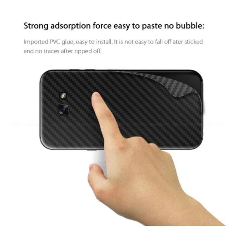 3D Carbon Fiber Clear Screen Protector Film Protective Sticker for Samsung Galaxy S6 S7 edge Plus Back Glass Panel Full Cover |