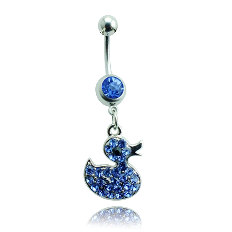 Brand New Fashion Belly Button Rings Steel Barbell Dangle Rhinestone Duck Navel Body Piercing Jewelry | Украшения и аксессуары