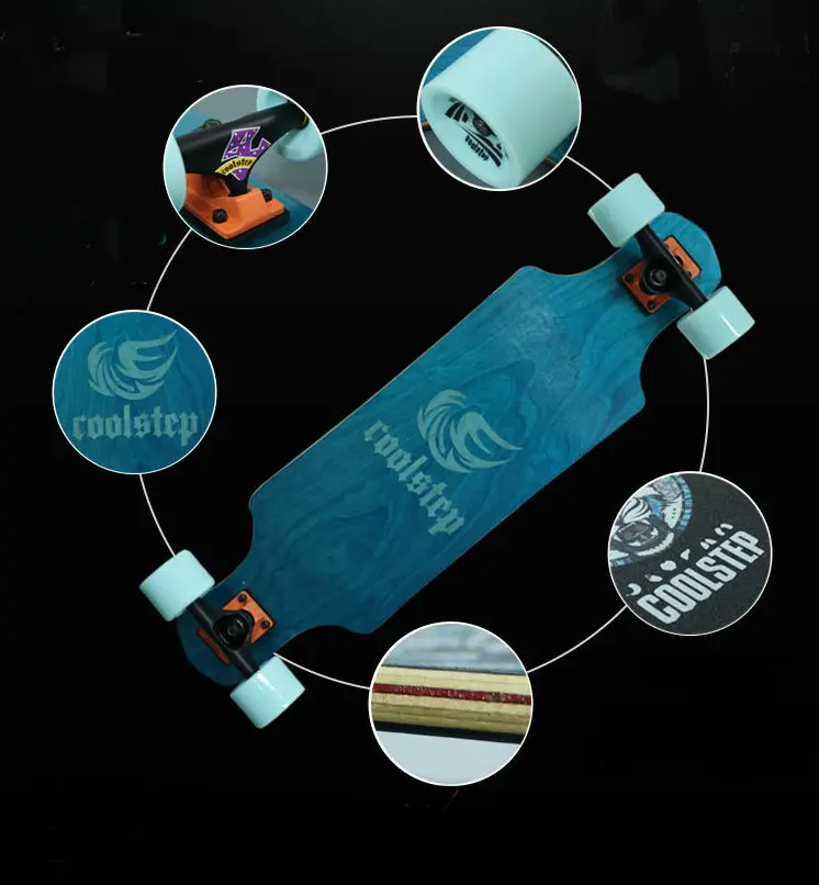 Клен Professional скейтборд дорога Longboard сопротивление скольжению скейтборды 4 колеса падение горные скорость мини длинная доска