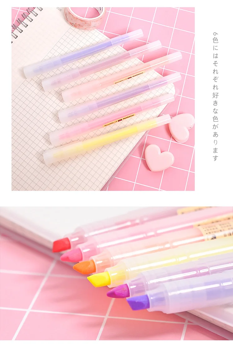 6 шт./партия японский канцелярский muji стиль Мягкий лайнер двухглавый Milkliner ручка маркер для рисования или заметок