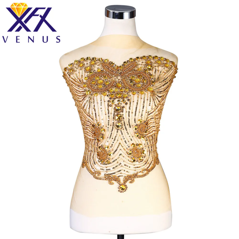 XFX VENUS Pretty камень для пришивания beads большой размер с бисером участки разразы лиф