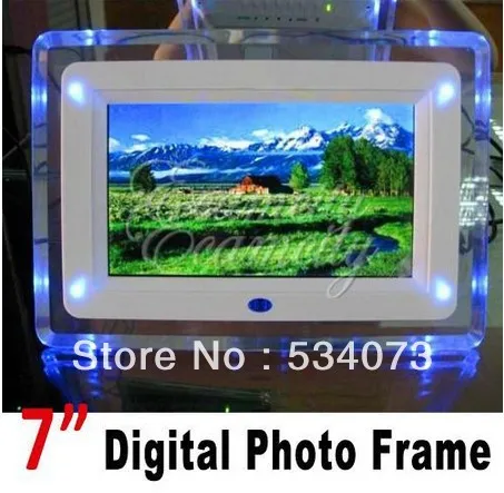 7&quot TFT-LCD Multi-functional Digital Photo Picture Movie Frame MP3 MP4 Player Alarm Clock Light Flashing Remote Control Desktop |