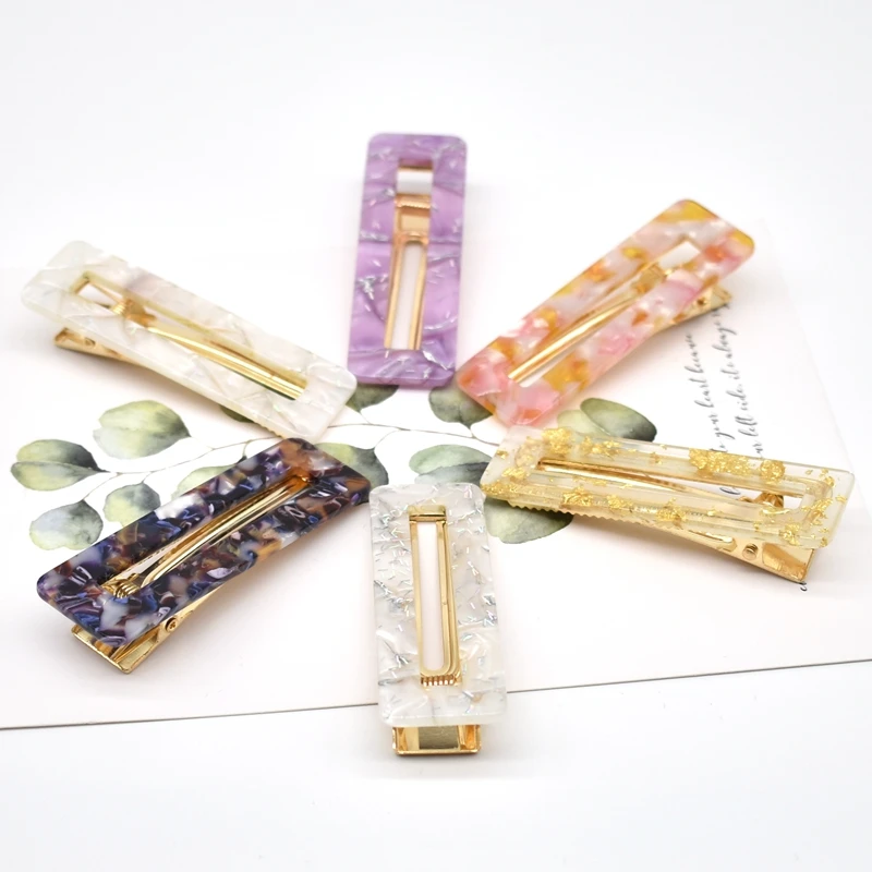 Styles Women Girl Korea Hollow Geometric Waterdrop Acrylic Hair Clips Shiny Tinfoil Sequins Hairpin Accessories Barrette |
