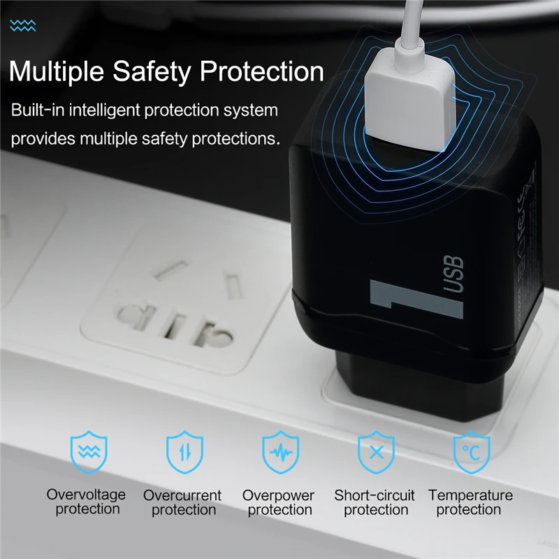 Быстрое зарядное устройство для мобильного телефона ROCK Quick Charge 3.0 30W QC3.0 FCP Fast EU Plug Wall USB для Xiaomi iPhone Samsung Huawei Smart Travel.