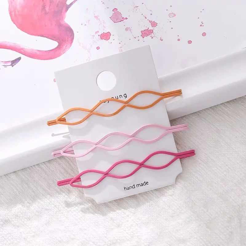 Orange pink rose Новинка, милые корейские заколки для волос ярких цветов с бусинами, заколки для детей, девочек, геометрические ВВ заколки для волос, женские аксессуары для волос - Цвет: Orange pink rose