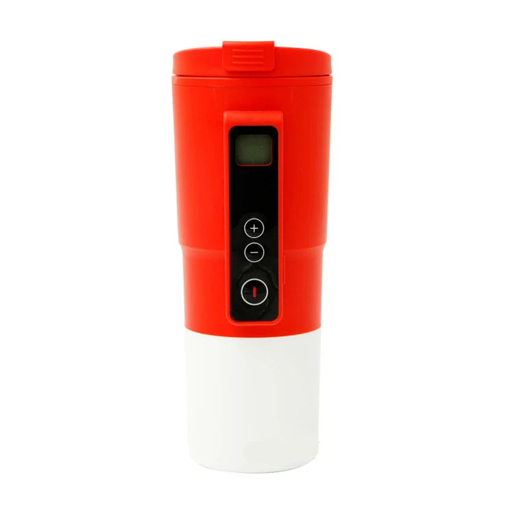 Red Роскошный термос для автомобиля с чашкой быстрого нагрева, 10 минут, с USB, 12 В, зарядное устройство, электрическая Автомобильная бутылка для кипятка, водонагреватель - Название цвета: Red