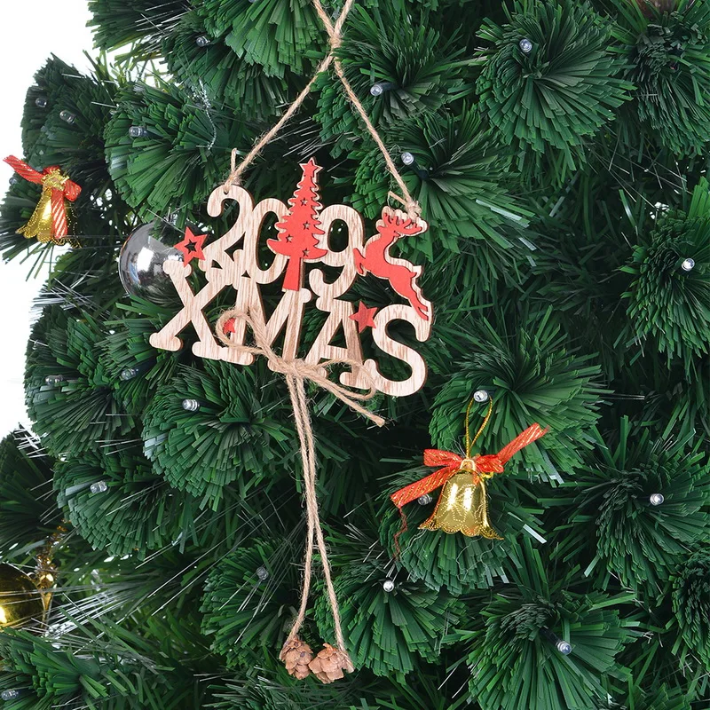 Hoomall деревянный висит кулоны Navidad 2019 дверные пластинчатые украшения сердце