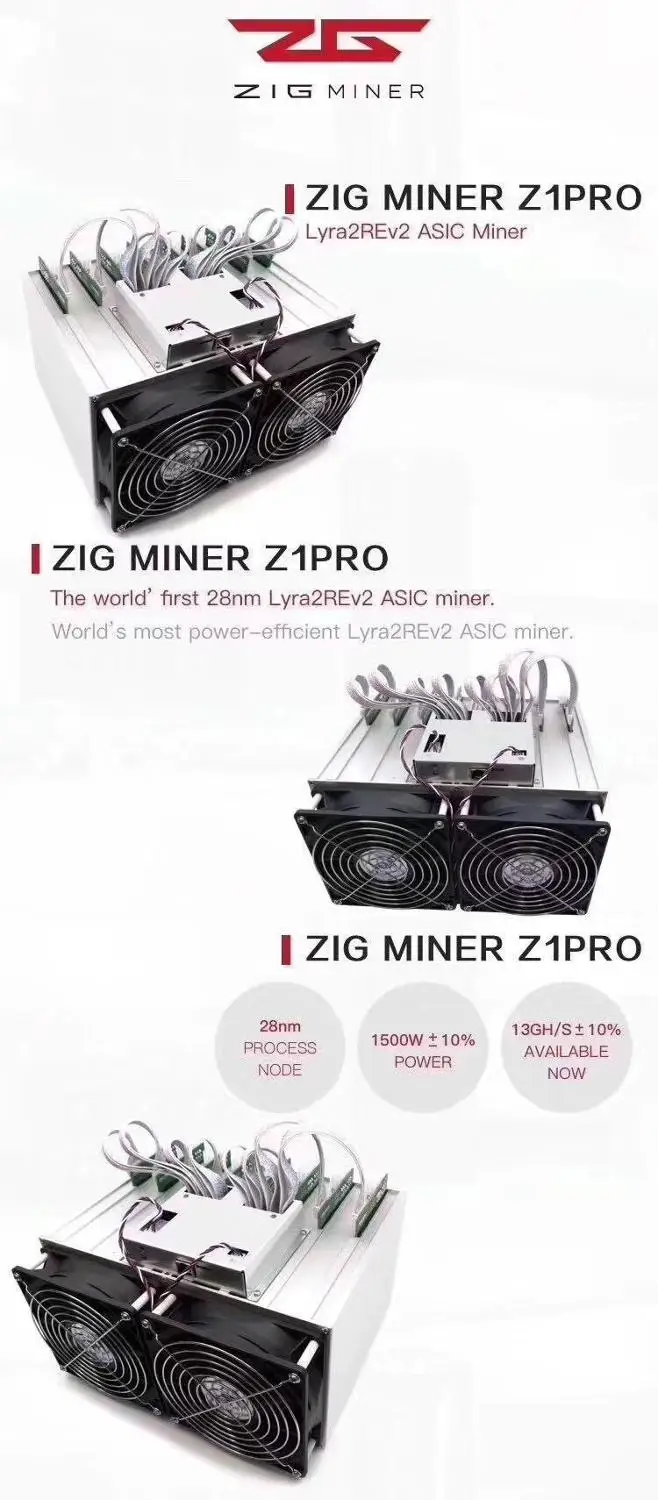 Dayun mining ZIG MINER Z1PRO 13GH/s Lyra2REv2 Asic miner with PSU MONA ORE XVG STAK Mining better than Z1+ Antminer S9 A9 Z11 Z9 |