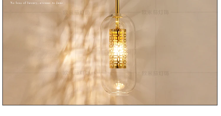 Koop Nordic Post-Moderne Licht Luxe Smeedijzeren Glazen Wandlamp Woonkamer Slaapkamer Bed Restaurant Lantaarn Creatieve Wandlamp