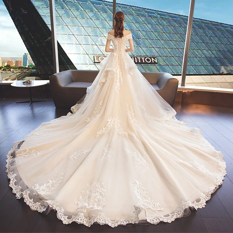 2021 г. Новинка Mrs Win Vestido De Novias элегантное платье принцессы с вырезом лодочкой