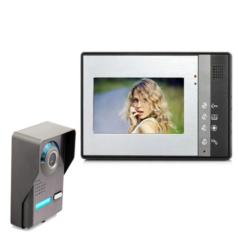 FREE SHIPPING 7 Inch Night Vision Digital Color Video Door Phone Intercom Doorbell Doorphone System Touch Pad Monitor &amp Camera |