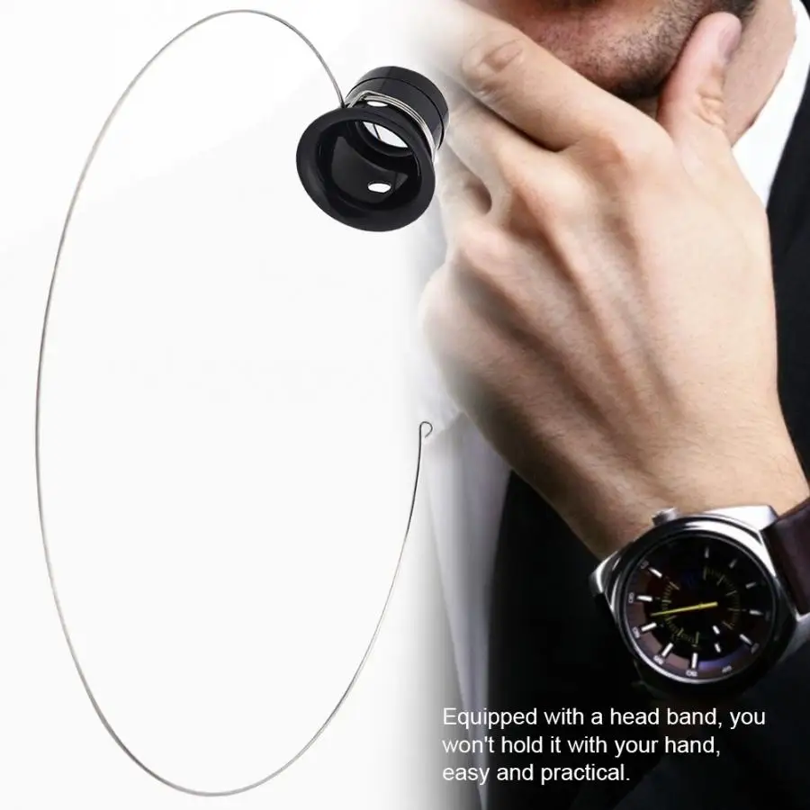 

5X 10X Tool Magnifying Glass Loupe Lens Set Eye Magnifier Watch Repair Accessory with Head Band Watch Repair Tool