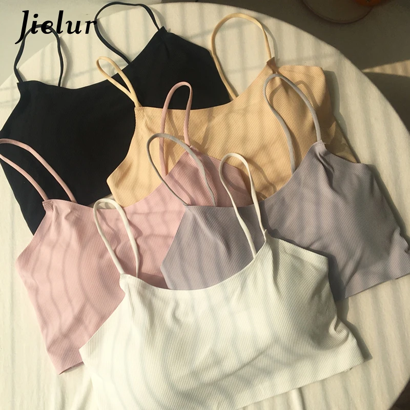 Jielur летнее нижнее белье бандо короткие милые топы трубы Harajuku однотонный