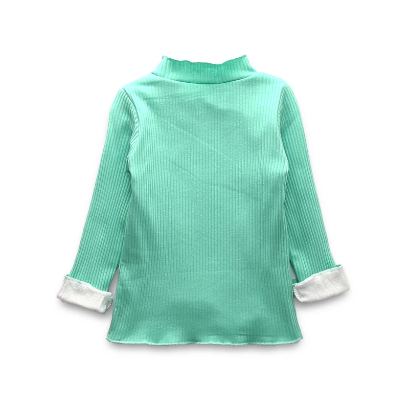 Зима-осень Одежда для девочек Водолазка пуловер Повседневные детские толстые