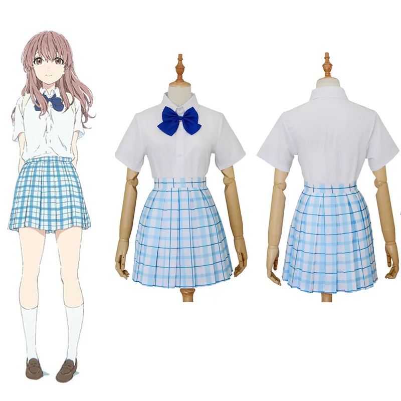 Костюм для косплея тихий голос Shouko Nishimiya Shoko Униформа юбка костюм одежда|white dress|cute