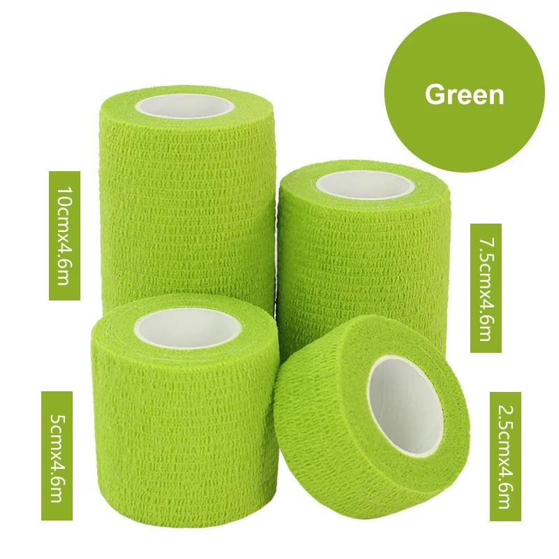 1 rolls light green 1 шт. самоклеющиеся когезивные бинты для обертывания спортивной ленты для запястья лодыжки руки пальца ПЭТ медицинской растягивающейся ленты 2,5-15 см - Цвет: 1 rolls light green