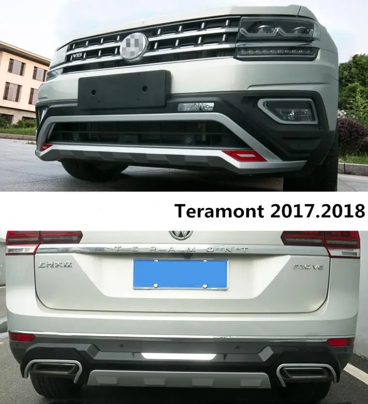 Для Volkswagen/VW Teramont 2017 2018 бампер Защита пластина высокое качество ABS Передние +