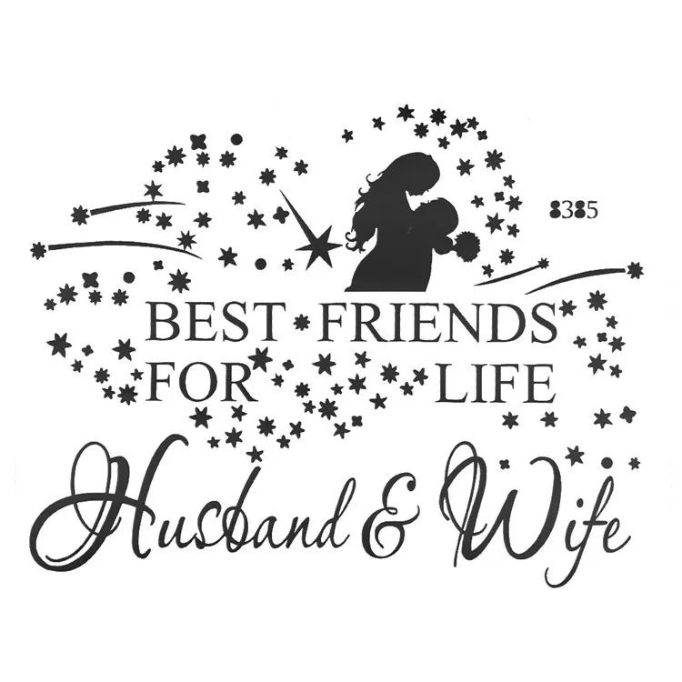 2017 Star Heart Home Decor Hug Couples Vinyl Romantic Wall Stickers Bedom Art Decoration Quotes Husband&ampwife Adesivo De Paredero | Дом и