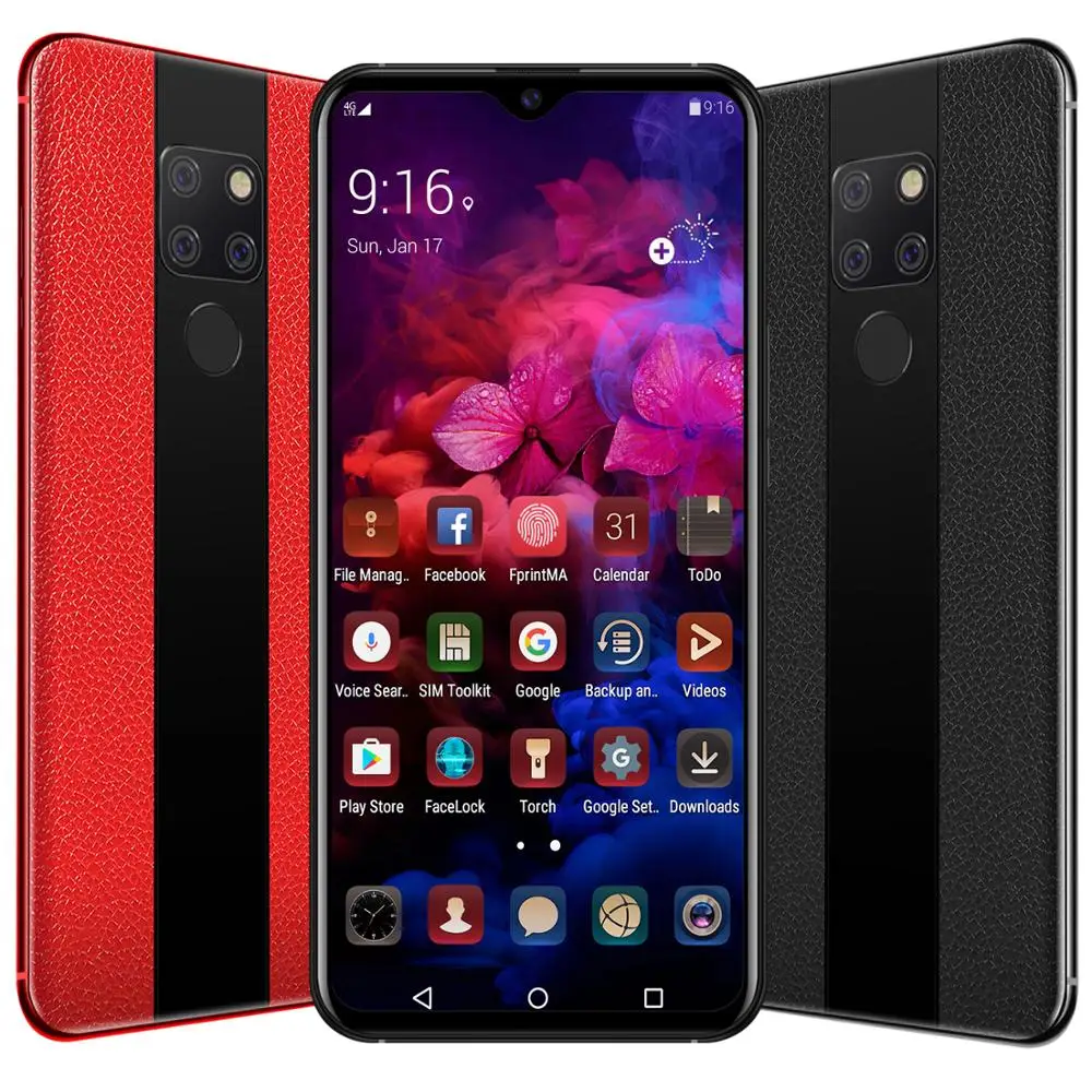 Роскошный смартфон, 6,3 дюймов, капля воды, экран, android, мобильный телефон, отпечаток пальца, лицо, ID, сотовый телефон, кожа, текстура M, Bluetooth 3,5