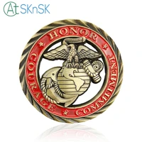 1 10pcs fashion badges coin collectible hollow out bronzed plated medals unite states marine corps challenge coins for souvenir