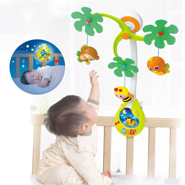 

Oyuncak Baby Toys Nursery Cot Mobile with Musical Lullaby Sounds Rattle Rotating Recreation Ground Bed Bell 0-12 Months