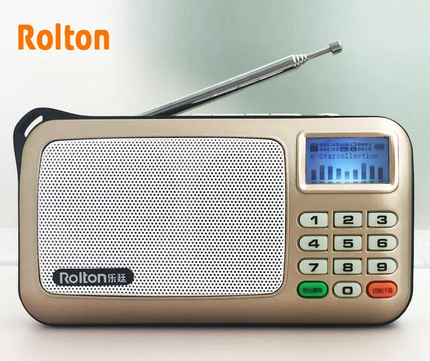 Rolton W505 MP3 WMA WA плеер мини портативные радио колонки FM радио с ЖК-экраном Поддержка TF карты воспроизведение музыки светодиодный фонарик