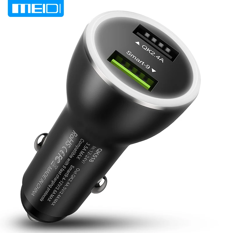 Зарядное устройство MEIDI Quick Charge 3 0 для автомобиля 5 В/4 8 а/24 Вт двойной порт