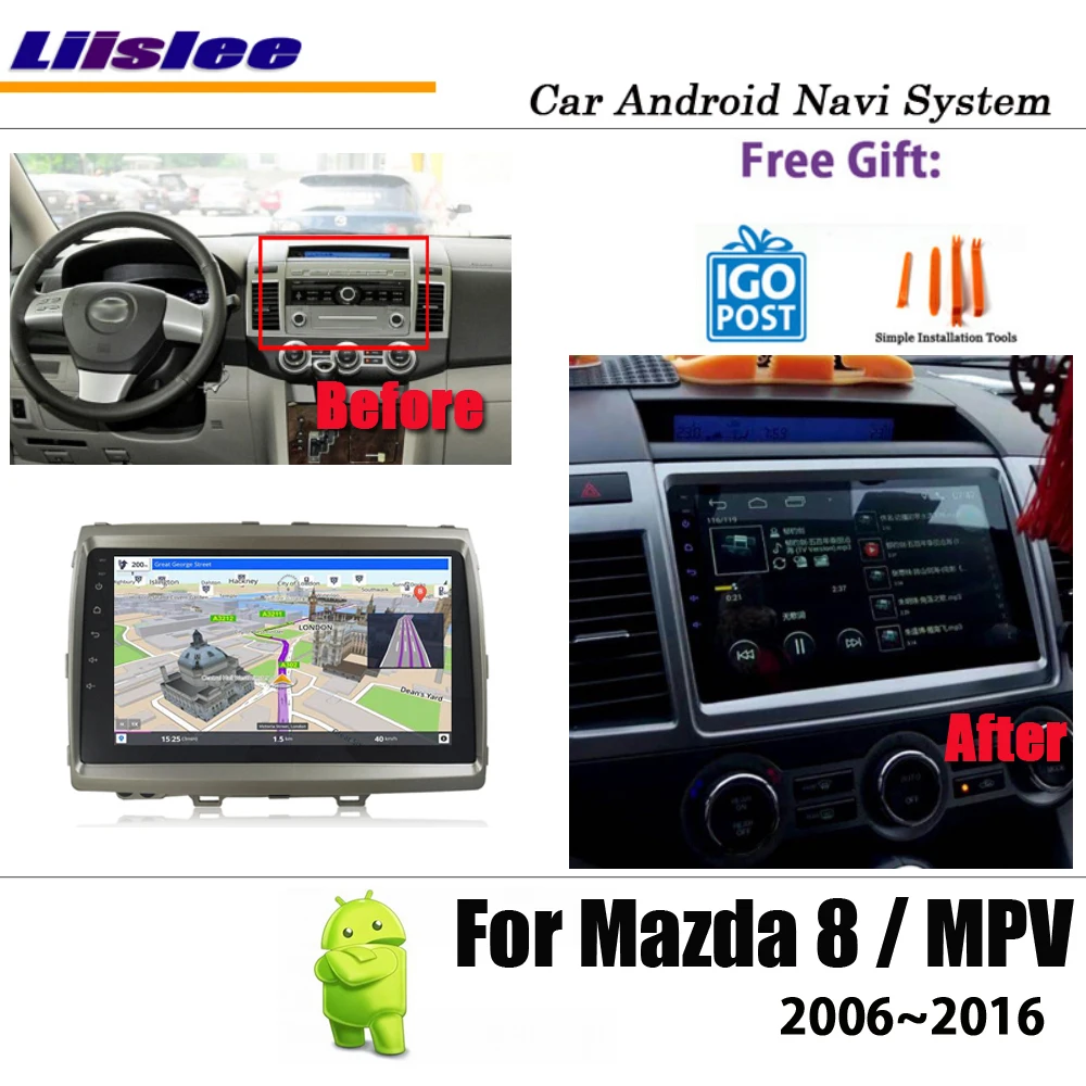 Liislee Автомобиль Android для Mazda 8/MPV 2006~ стерео радио BT видео Carplay камера gps Navi карта навигационная система Мультимедиа