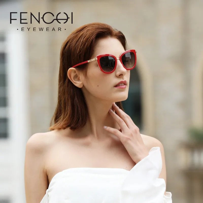 FENCHI Винтажные Солнцезащитные очки женские кошачий глаз дизайнерские бренды